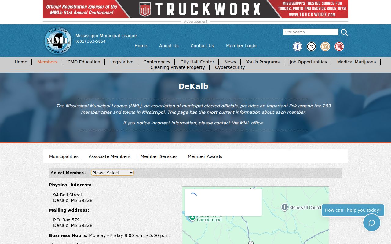 DeKalb Town Hall and municipal court clerk contact information